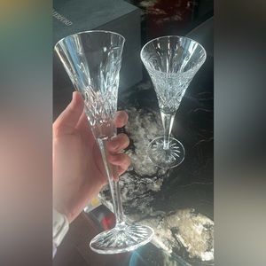 Never been used Waterford champagne flutes. 2 of them.